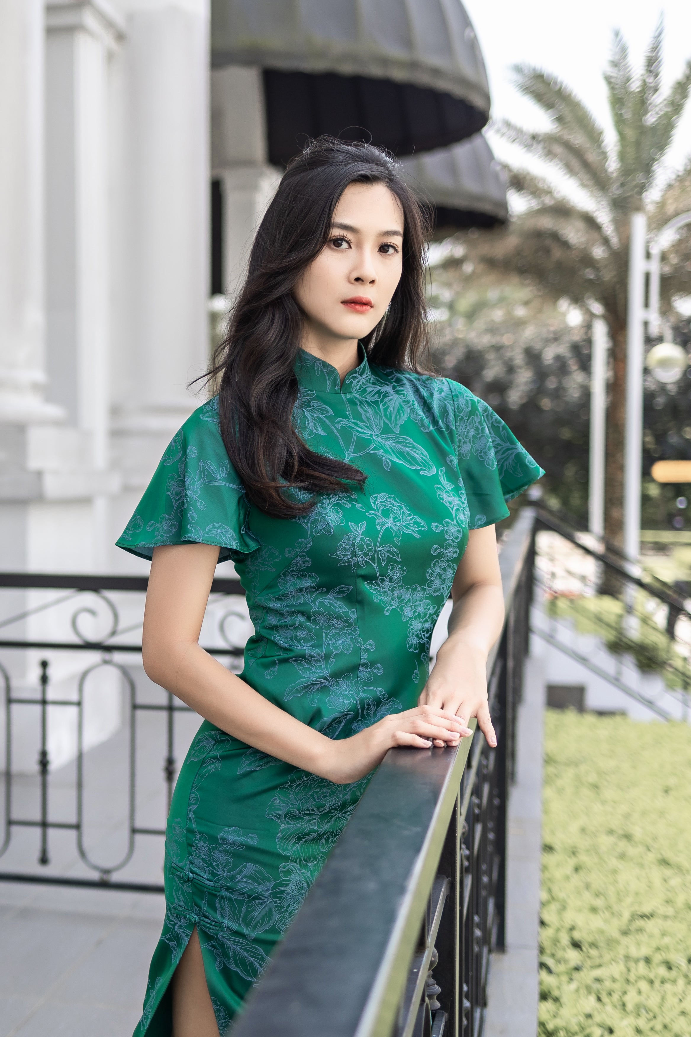 Forest Bell Sleeve Qipao