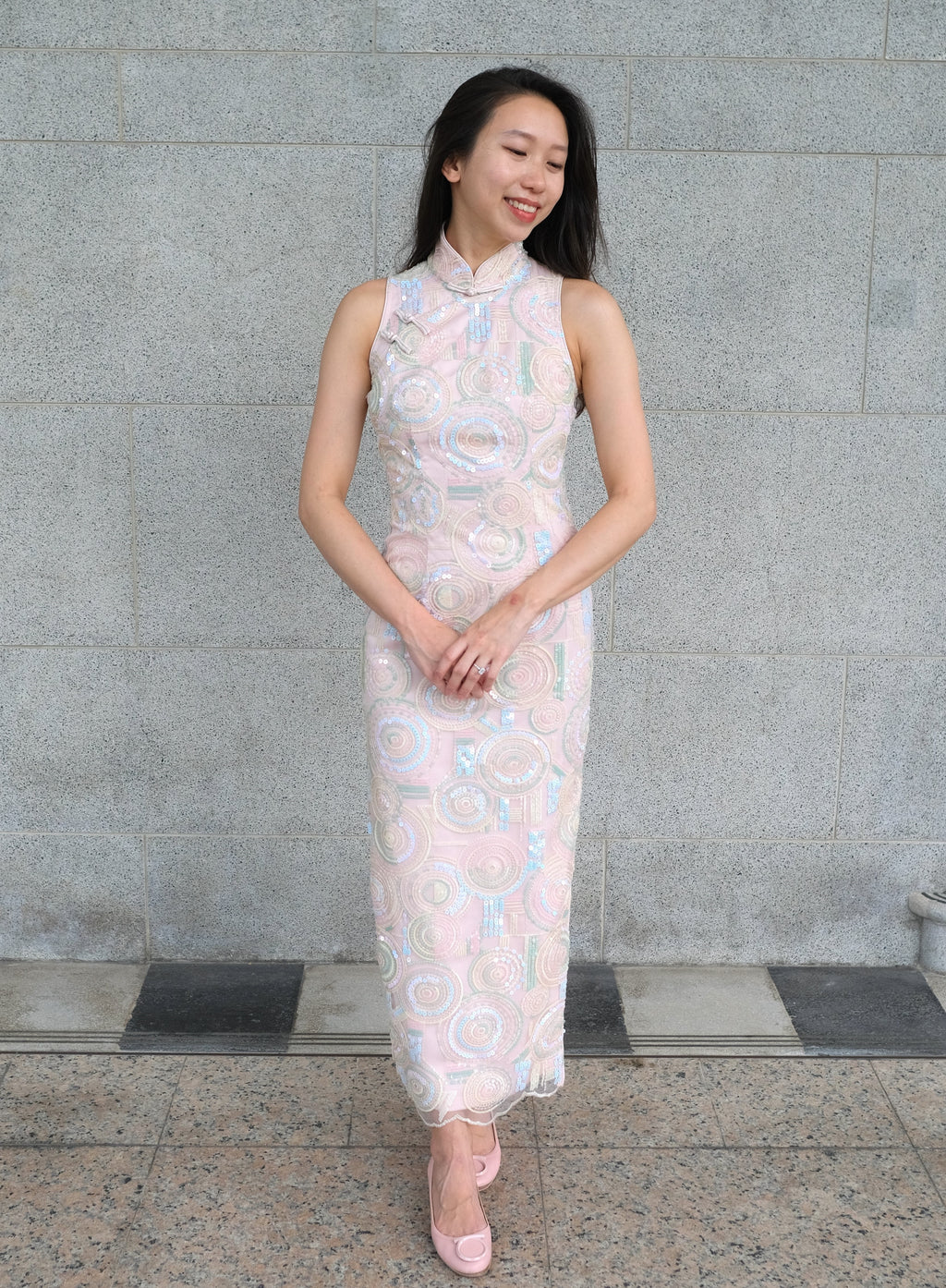 Genevieve Long Sequin Qipao (Pre-Order)