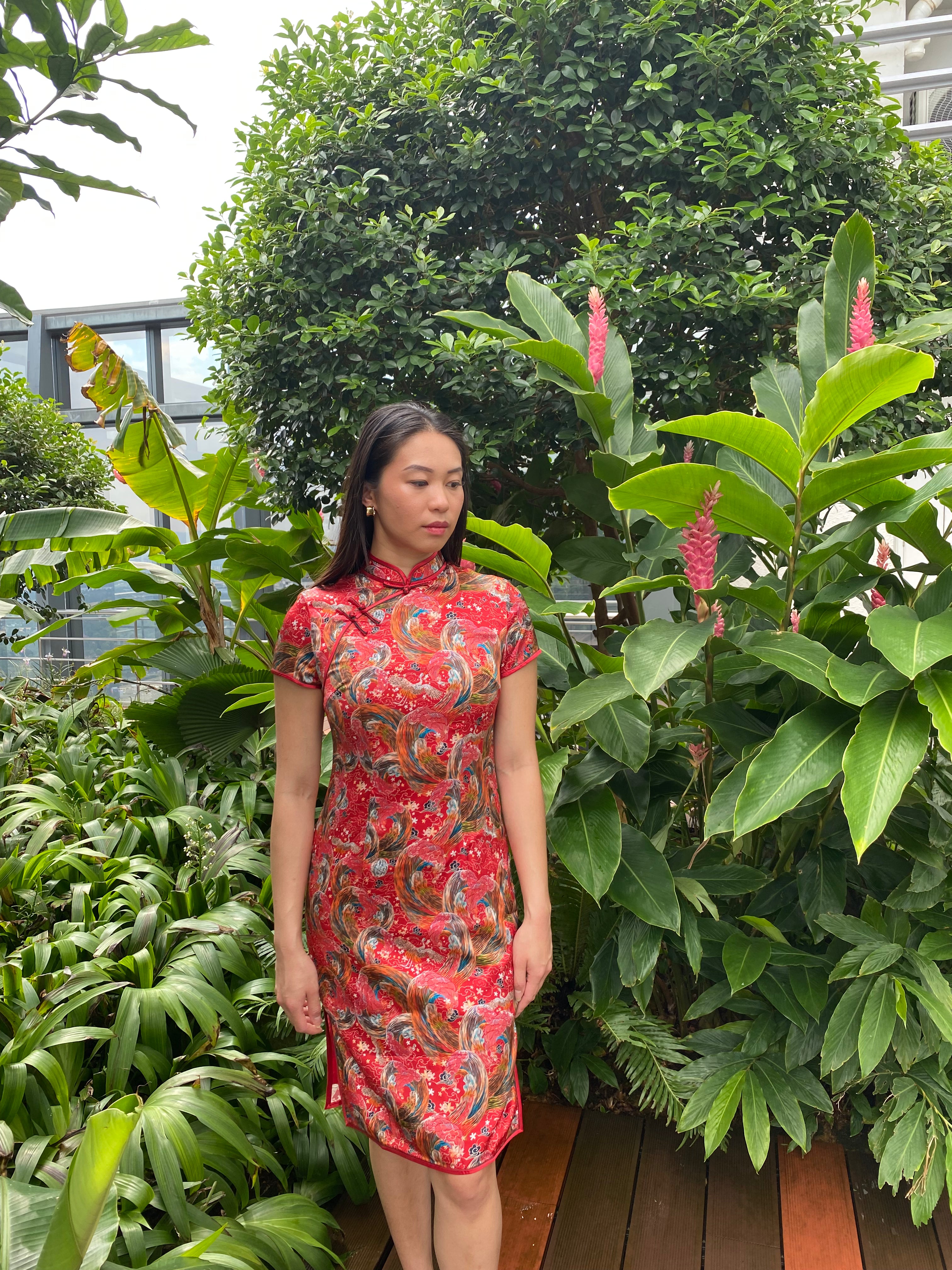 Rosemaling Classic Silk Qipao