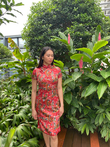 Rosemaling Classic Silk Qipao