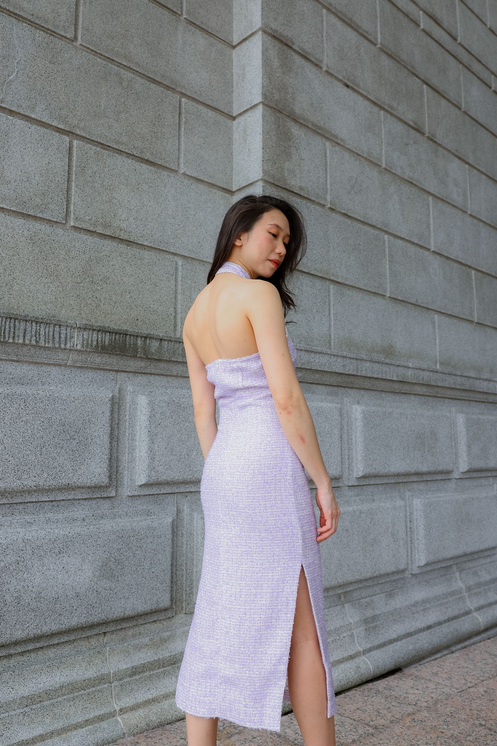 Lilac Bareback Qipao