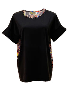 Contrast Print Blouse