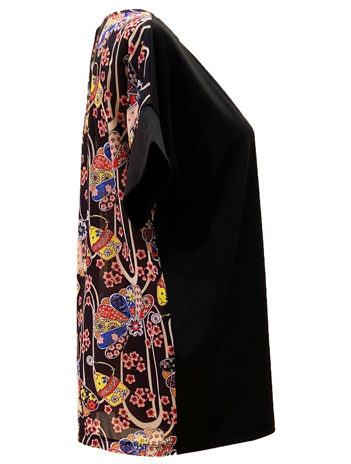 Contrast Print Blouse