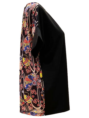 Contrast Print Blouse