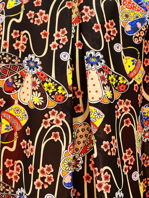 Contrast Print Blouse