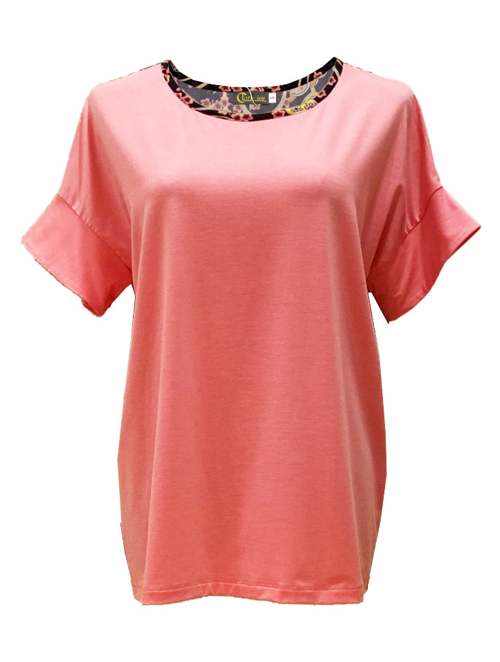 Contrast Print Blouse