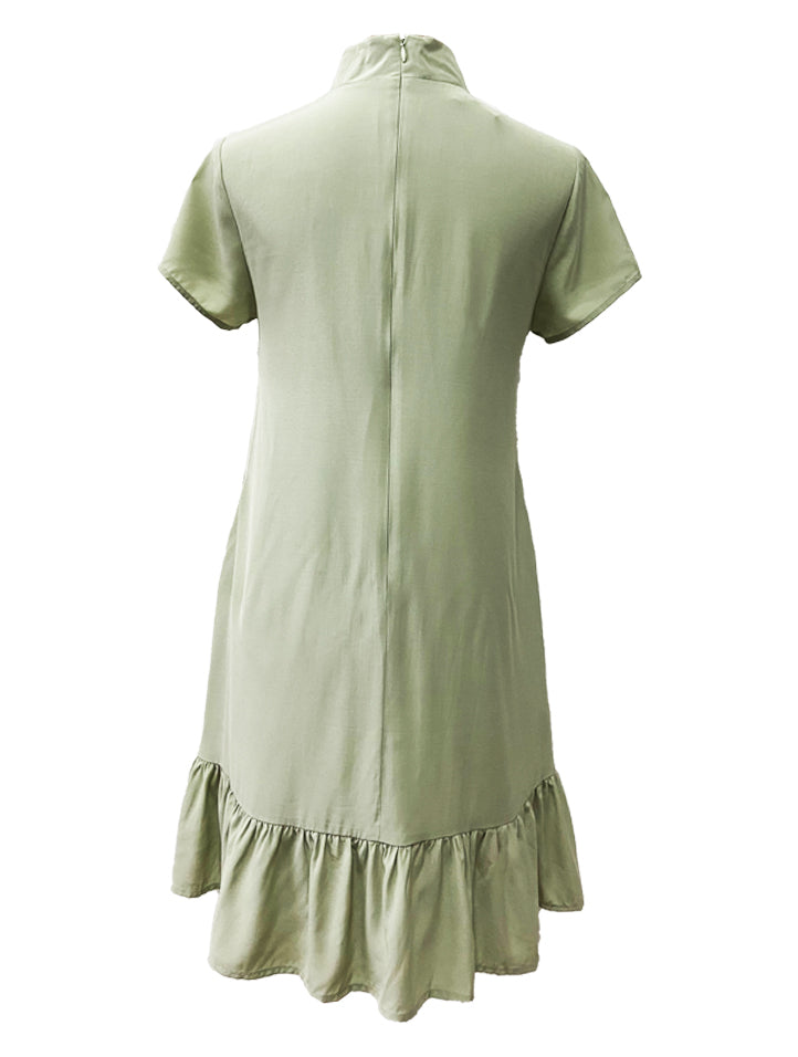 Mint Short Sleeve Cheongsam Dress