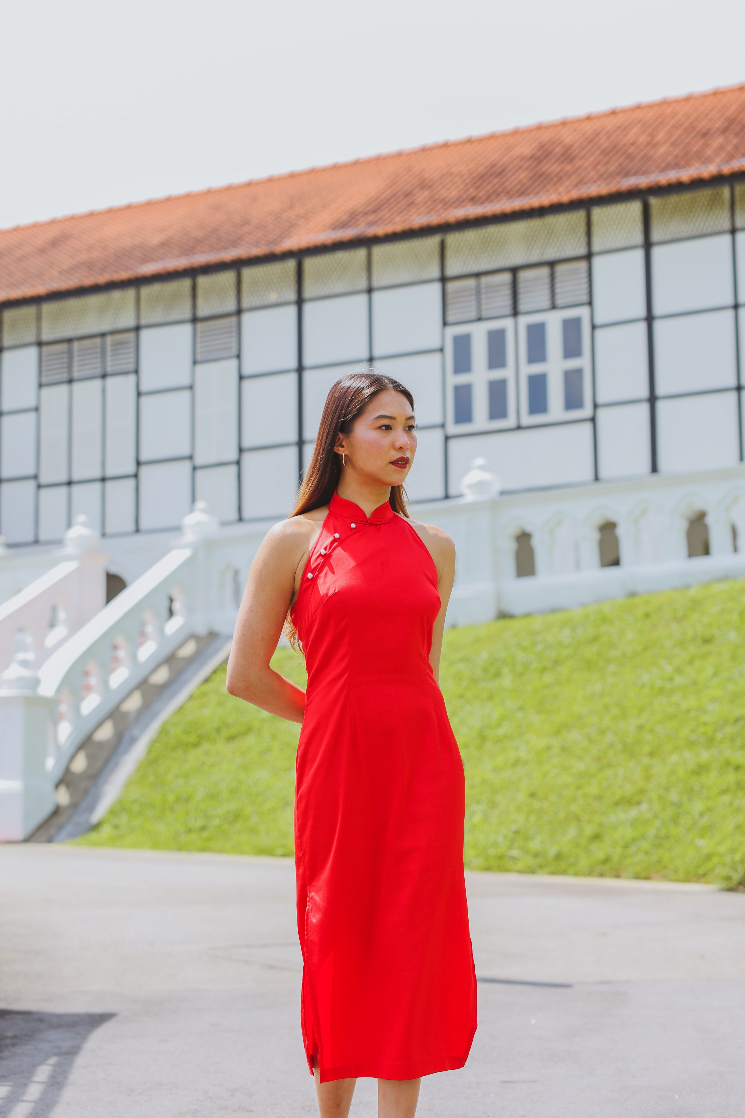 Scarlet Bareback Qipao S