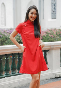 Short Sleeve Cheongsam Dress
