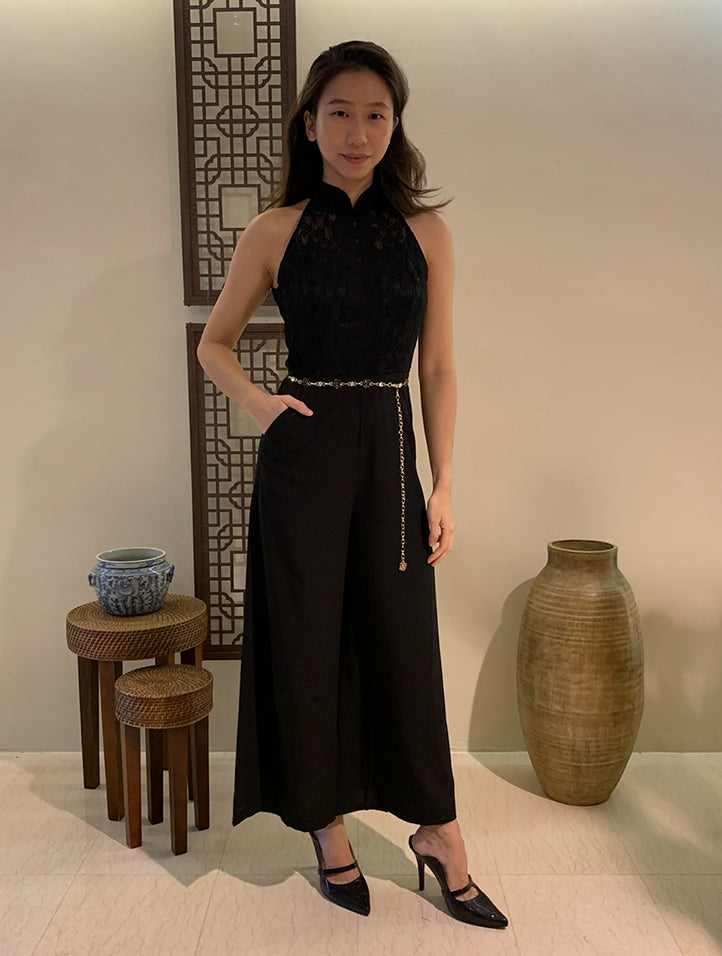 Lace-Bodice Jumpsuit