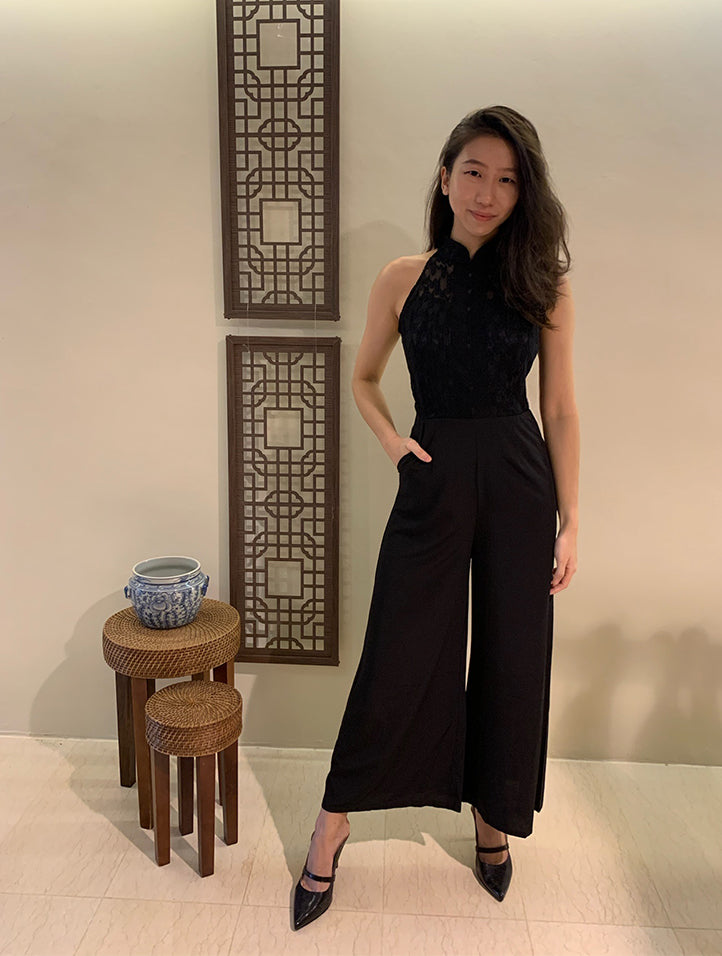 Lace-Bodice Jumpsuit