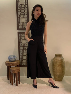 Lace-Bodice Jumpsuit