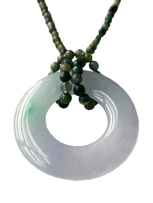 Jadeite Bangle with Agate Bead Necklace