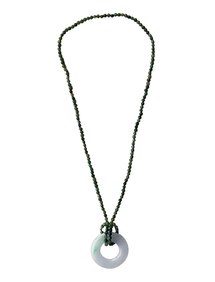 Jadeite Bangle with Agate Bead Necklace