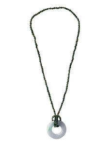 Jadeite Bangle with Agate Bead Necklace