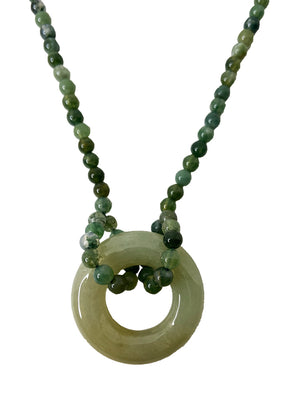 Jadeite Ring with Agate Bead Choker