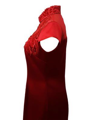 Embroidered Satin Qipao