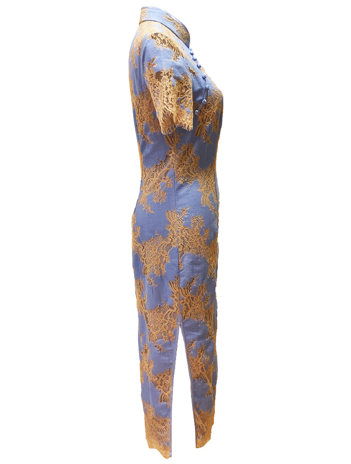 Mid-Length Lace Qipao