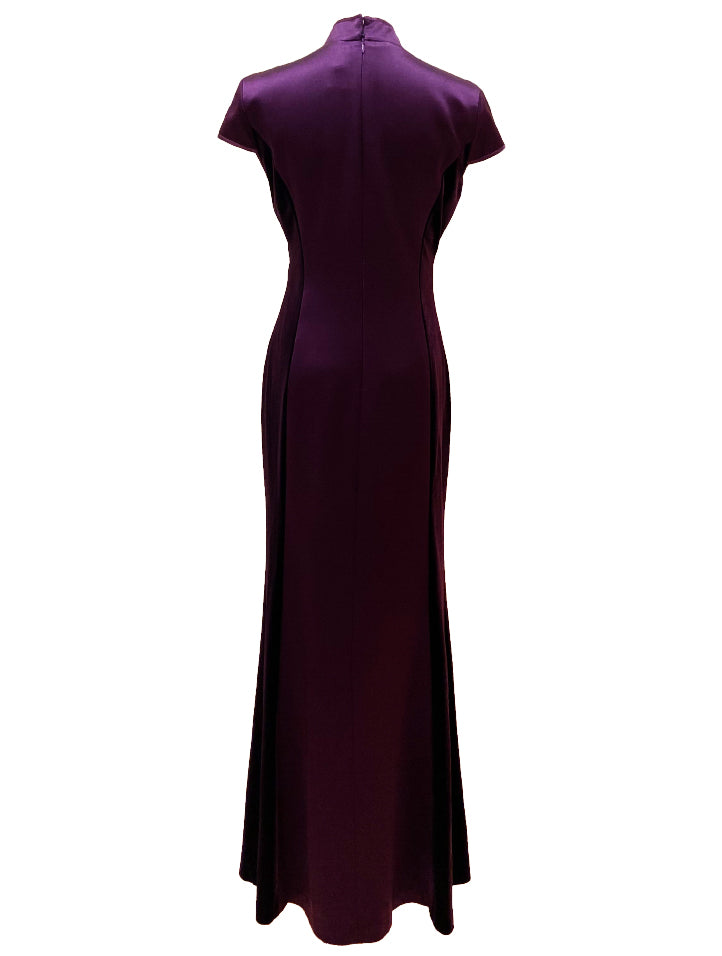 Long Embroidered Velvet Gown