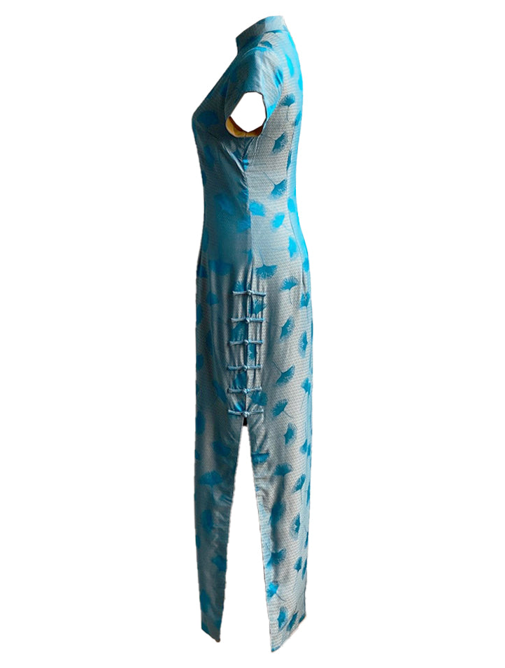Ginkgo Long Silk Qipao