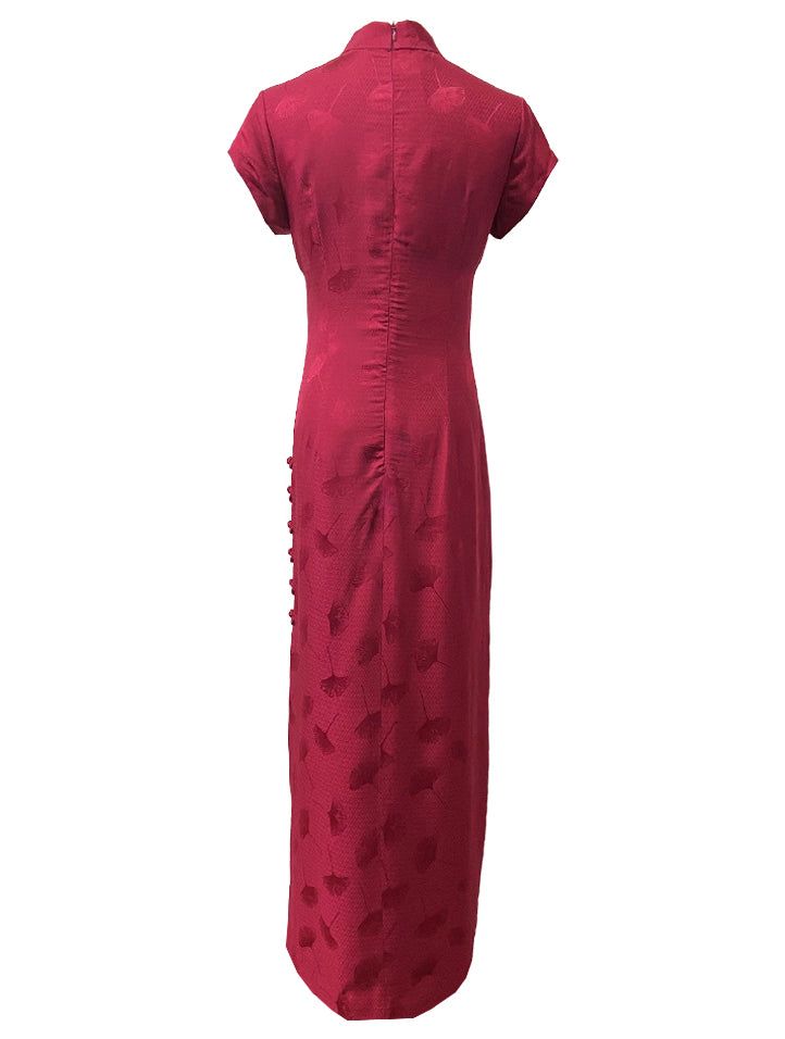 Merlot Long Silk Qipao