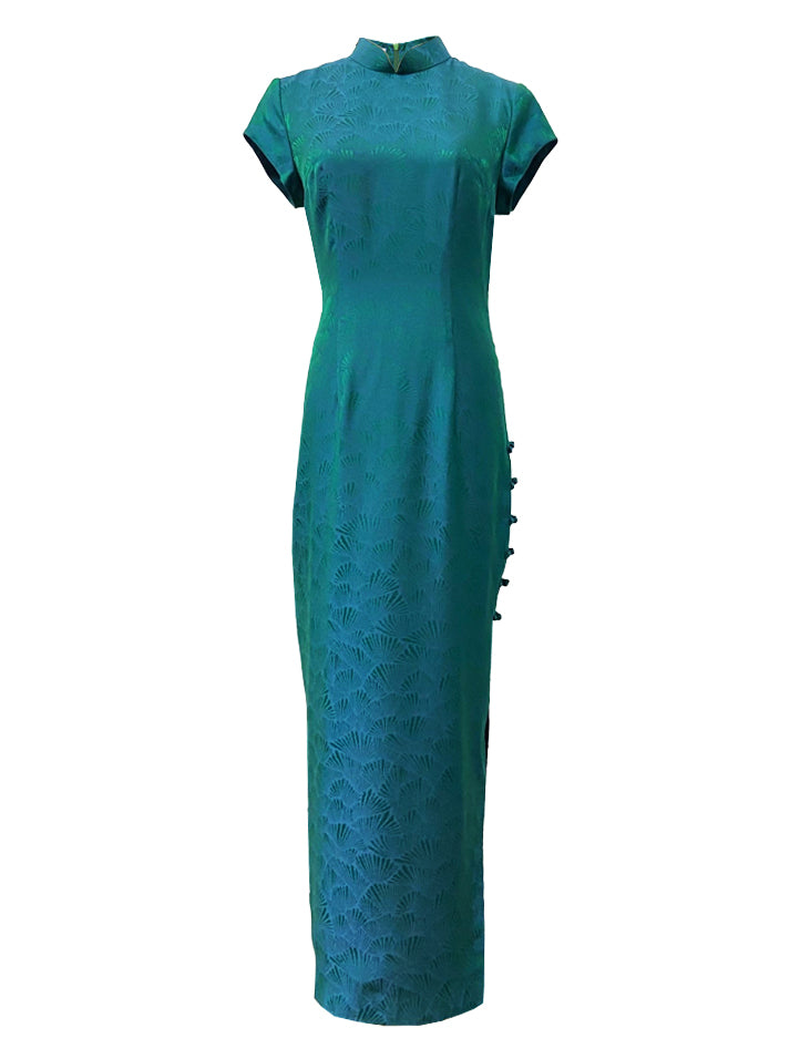 Gingko Long Silk Qipao