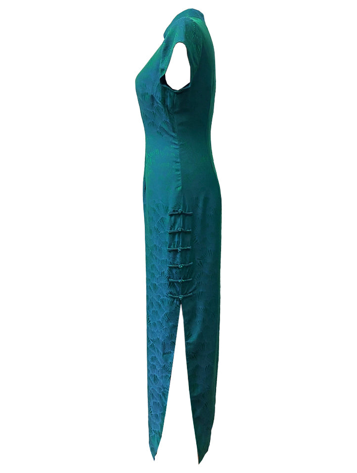 Gingko Long Silk Qipao
