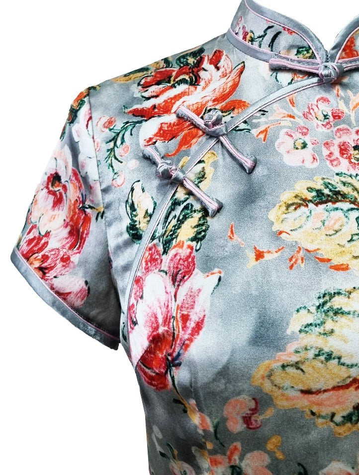 Rose Classic Silk Qipao
