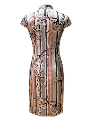 Cherry Blossom Classic Silk Qipao