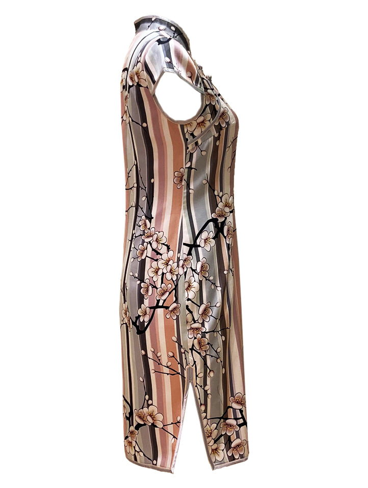 Cherry Blossom Classic Silk Qipao