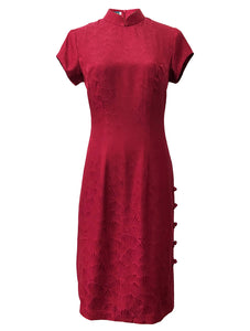 Merlot Classic Silk Qipao