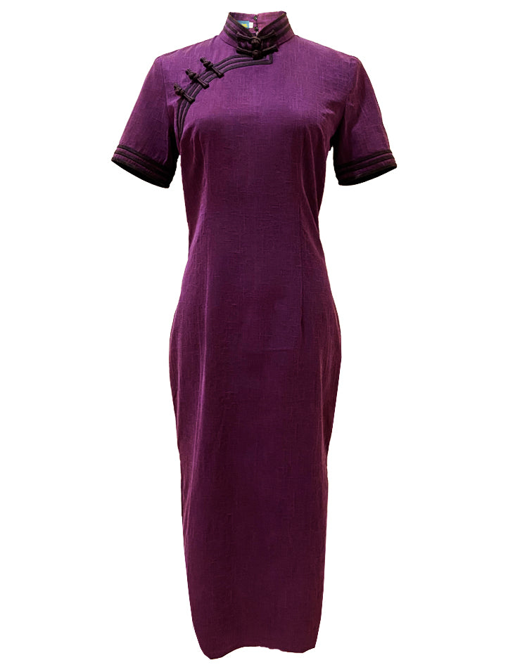 Mid-Length XiangYunSha Silk Qipao