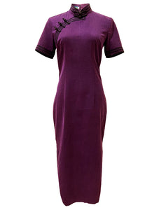 Mid-Length XiangYunSha Silk Qipao