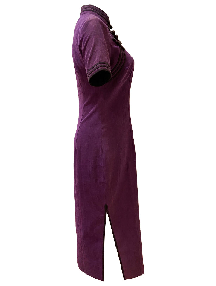 Mid-Length XiangYunSha Silk Qipao