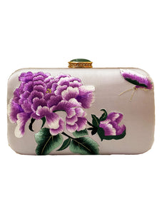 Jadeite Silk Embroidery Clutch