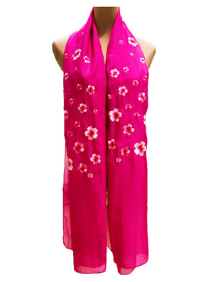 Embroidered Silk Chiffon Shawl